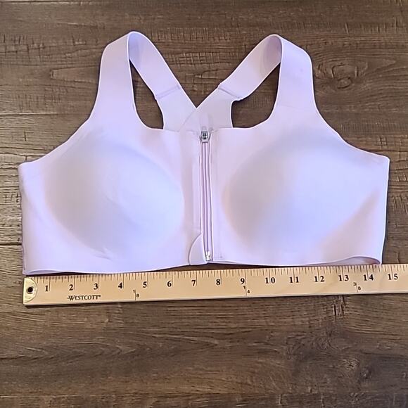 BROOKS Purple Violet Dash Dare Zip Run Bra Size XS/S - Picture 10 of 11